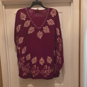 Maroon and Gold Boho Coverup